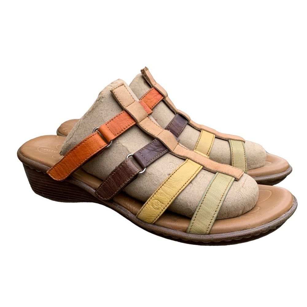 Vintage Born Rue Multicolor Leather Sandals Size 9